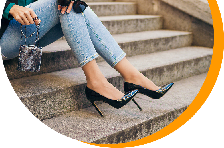 Fashion shoes on steps